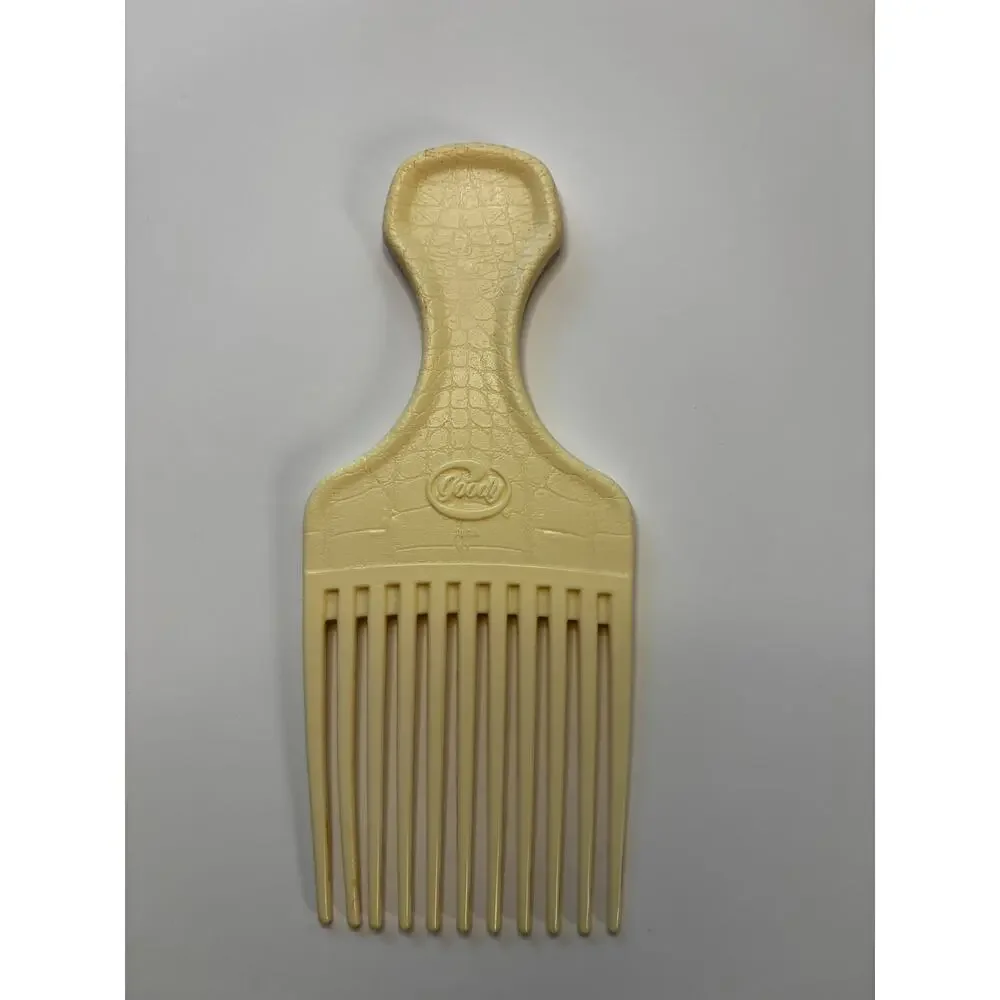 Vintage Goody Plastic Ivory Crocodile Textured Hair Pick Comb Lift USA 6.5